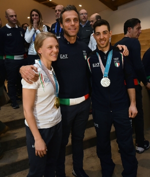 Arianna e Federico a Casa Italia per festeggiare le medaglie