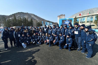 Welcome Ceremony per l'Italia al Villaggio Olimpico di PyeongChang